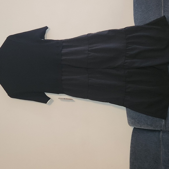 Nannette Black Midi Tiered Dress with White Lace Collar sz XL - Picture 8 of 11
